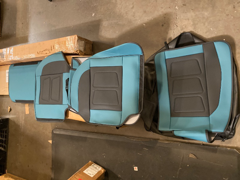 Photo 1 of Coverado Seat Covers Full Set, 5 Seats Breathable Faux Leather Seat Covers for Cars, Car Seat Cover Winter, Car Seat Protector Car Seat Cushion, Automotive Seat Cover Universal Fit Most Vehicles, Blue