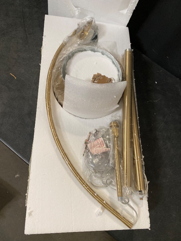 View 2 of 37x23.5x79.5  Long Arm Gold Brass Adjustable Floor Lamp