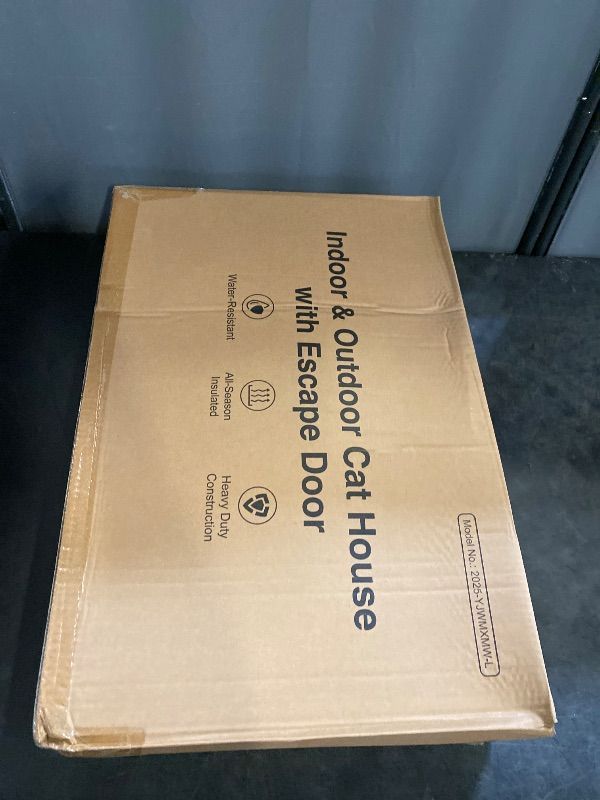 Photo 1 of Weatherproof Heated Cat House for Outdoor in Winter, Heated Cat Bed Kitty Shelter with Cat Heating Pad, Insulated & Safe Escape Door, Warm Home for Outside Stray Cat