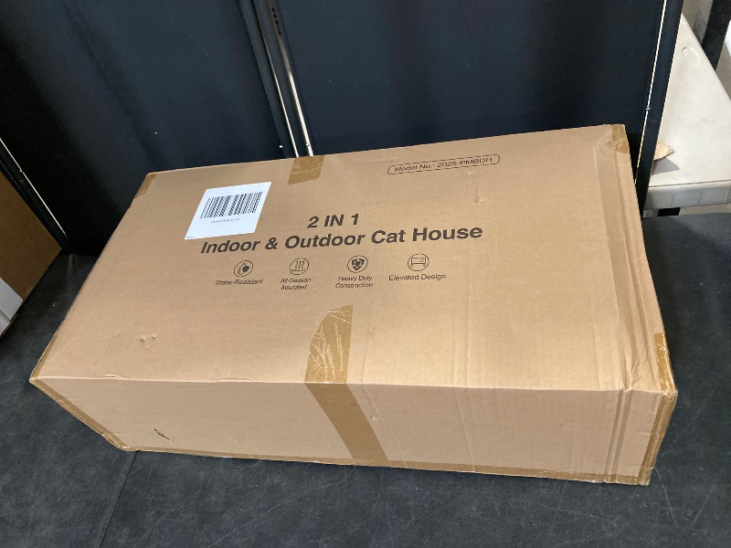 Photo 1 of Indestructible X-Large Heated Cat House for Outside Winter, 100% Waterproof, Safe Escape Door, Insulated Outdoor Cat Shelter with Heater for Feral Barn Cat Kitty (Desert Camouflage, 30"x17"x20")