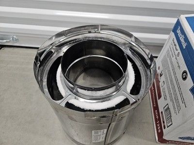 Photo 1 of DuraVent Duraplus 12" Stainless Steel Chimney Pipe 6 Inch Diameter 6DP-12SS OPEN