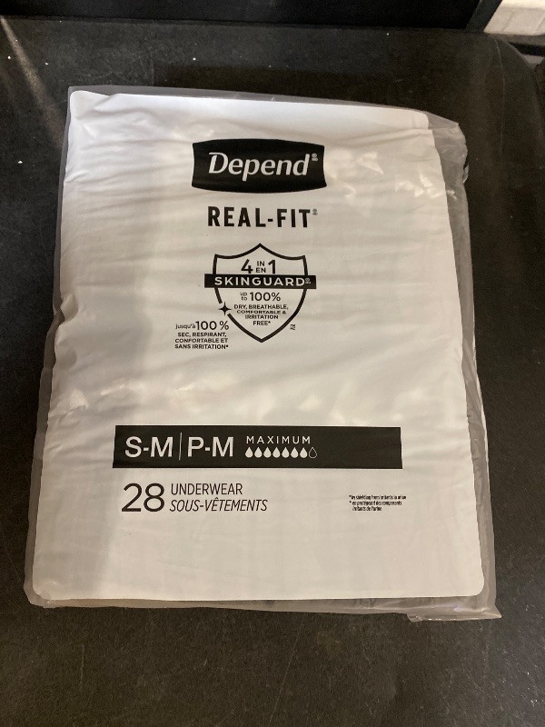 Photo 1 of (2 pack) Depend Real Fit Incontinence Underwear for Men, Adult Diapers, S/M, Grey, 56 Count