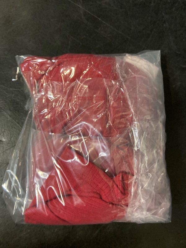 Photo 1 of Size M Women's Variegated Ribbed Long Sleeve Pajama Top - Auden™ Red M
