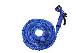Photo 1 of 25ft Blue Expandable Garden Hose w/ Spray Nozzle