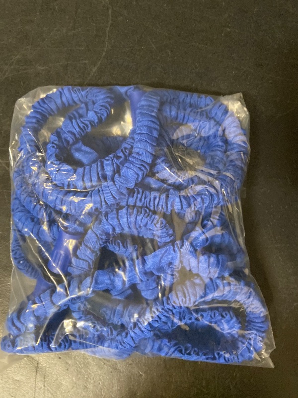 Photo 1 of 25ft Blue Expandable Garden Hose w/ Spray Nozzle