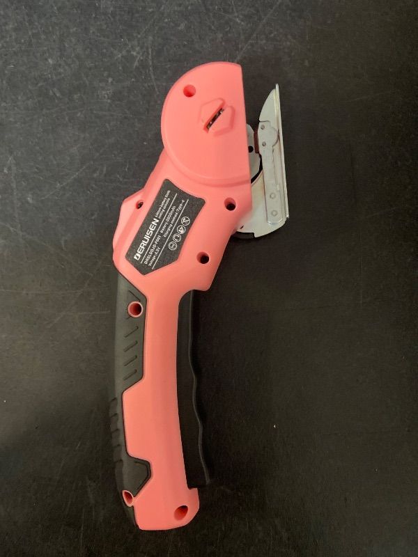 Photo 1 of Cordless Electric Scissors, Power Cardboard Cutter with Safety Lock - Pink