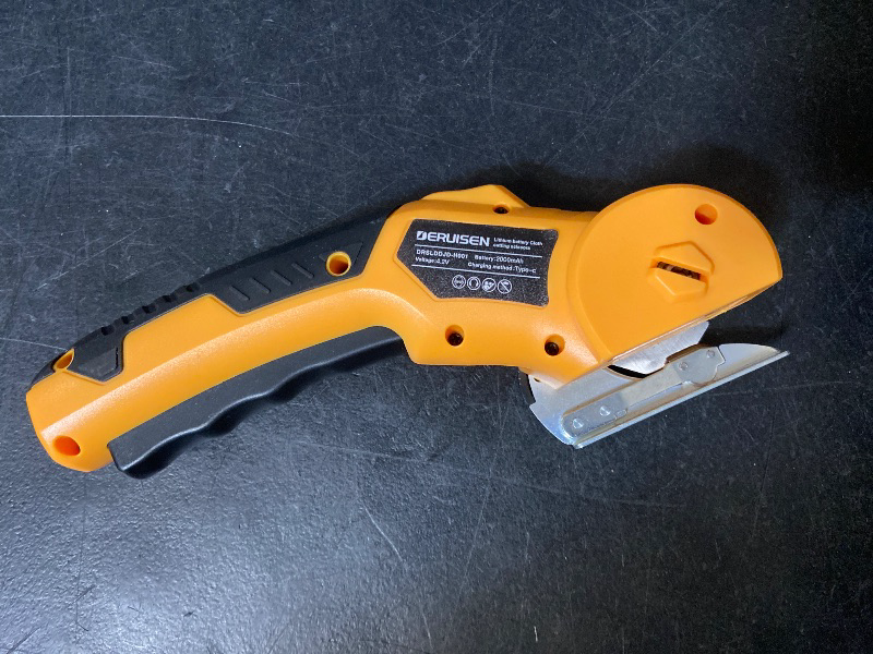 Photo 1 of Cordless Electric Scissors, Power Cardboard Cutter with Safety Lock - Yellow
