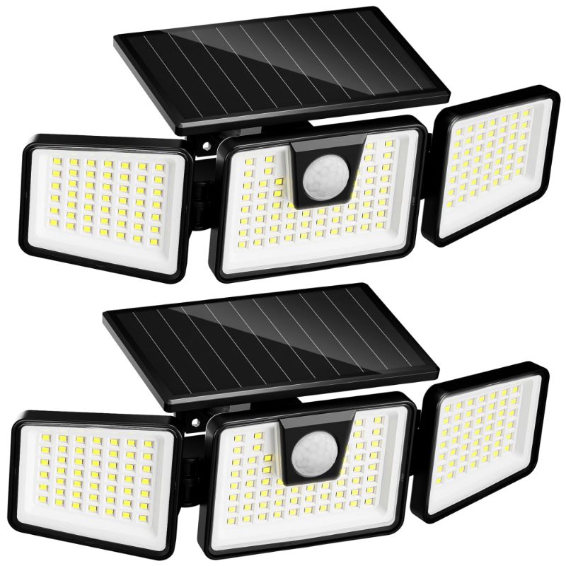 Photo 1 of 2pk Solar Lights Outdoor, Quick Charge Solar Motion Deck Lights Outdoor for Deck with 158LEDs High Brightness, Larger Built-in Tempered Glass Panel, Sensitive PIR Motion Inductor