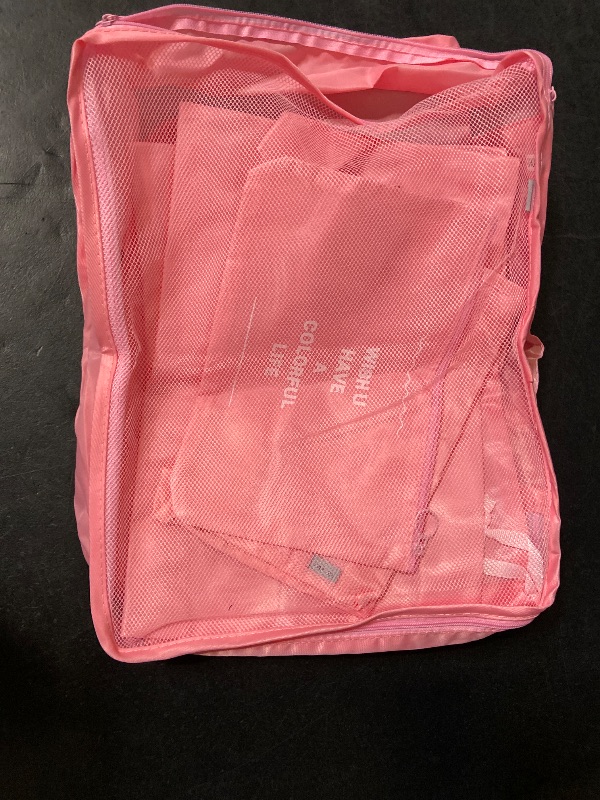 Photo 1 of 8 Set Packing Cubes for Suitcases, kingdalux Blue Travel Luggage Packing Organizers with Laundry Bag, Compression Storage Shoe Bag, Clothing Underwear Bag, for Women & Man