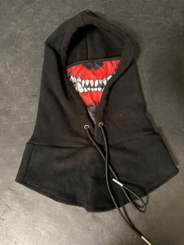 Photo 1 of 3D Skull Demon Outdoor Cold-Resistant Windproof Hood Fleece-lined for comfort and breathability. 