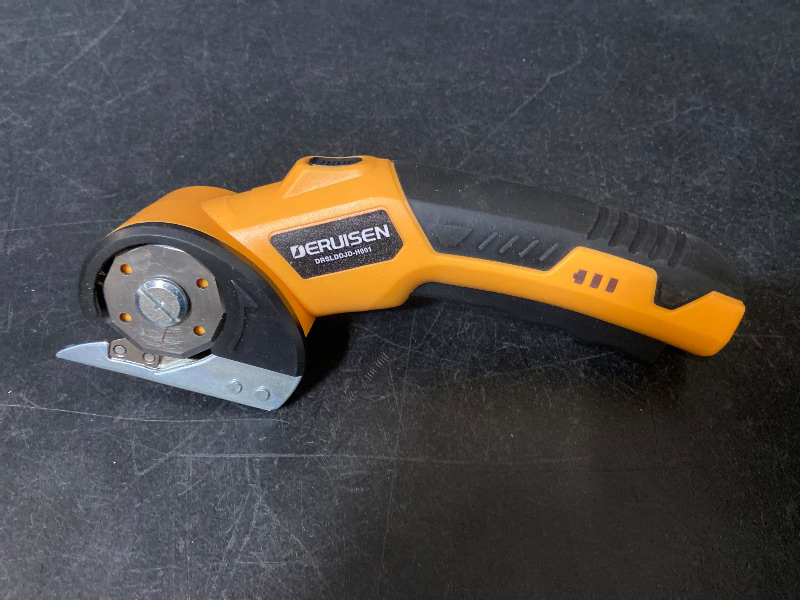 Photo 1 of Cordless Electric Scissors, Power Cardboard Cutter with Safety Lock - Yellow