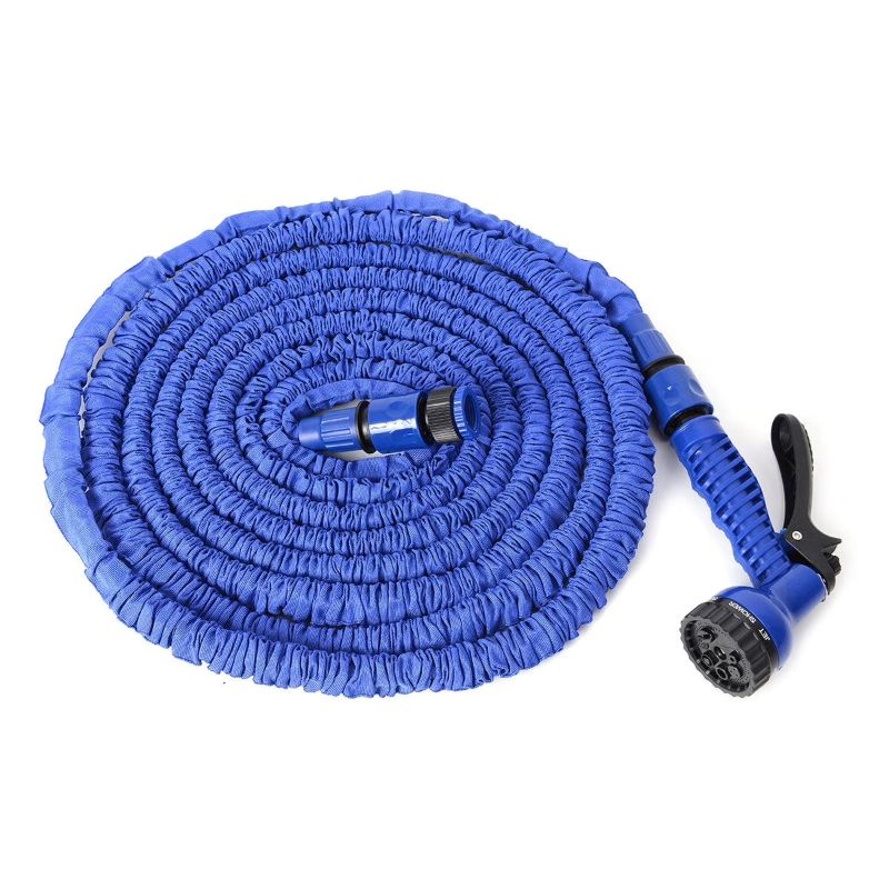 Photo 1 of 25ft Blue Expandable Garden Hose w/ Spray Nozzle