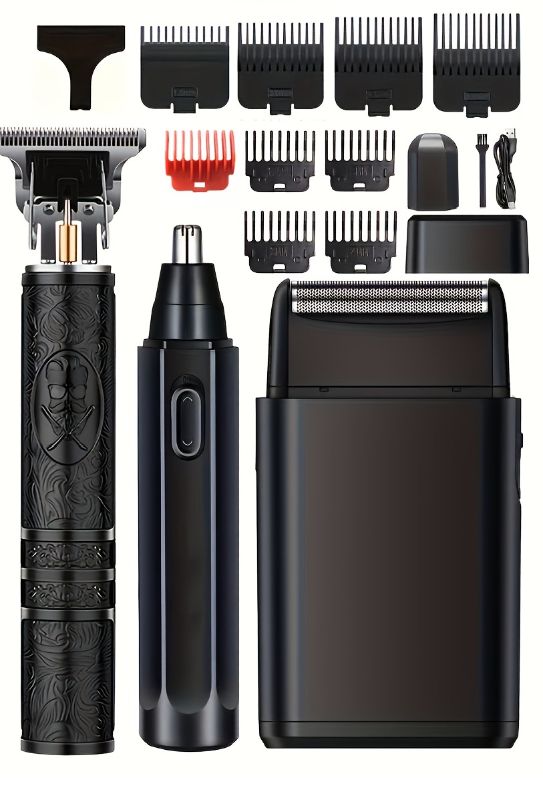 Photo 1 of Men'S Professional Hair & Beard Grooming Kit - Precision Trimmer Set, USB Rechargeable, for Home Use