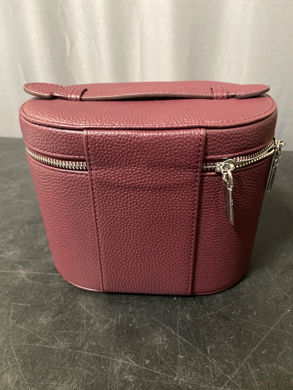 Photo 1 of Mauve Makeup Bag, Travel Make up Case with Compartments and Handle, Portable Cosmetic Organizer Bags,Toiletry Bag for Women