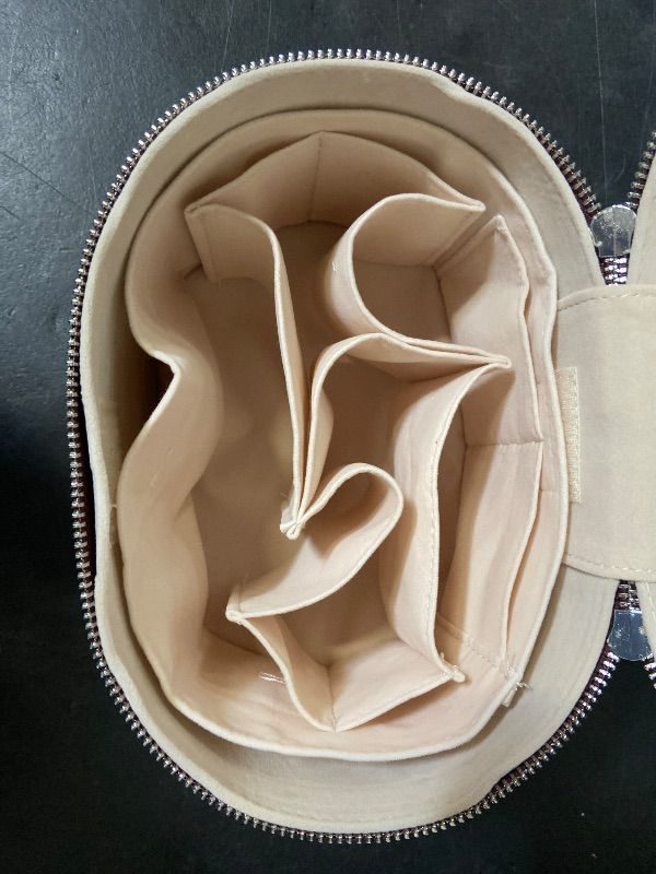 Photo 1 of Mauve Makeup Bag, Travel Make up Case with Compartments and Handle, Portable Cosmetic Organizer Bags,Toiletry Bag for Women