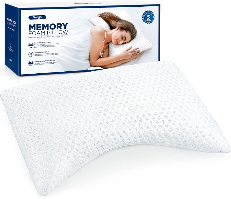 Photo 1 of Bed Pillow for Neck Pain Relief, Memory Foam Neck Pillow, Contour Cooling Pillow for Side Sleeper