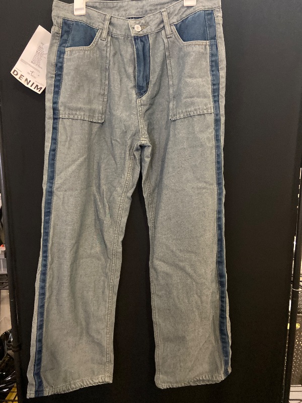 Photo 1 of DAZY Contrast Side Seam Slant Pocket Wide Leg Jeans