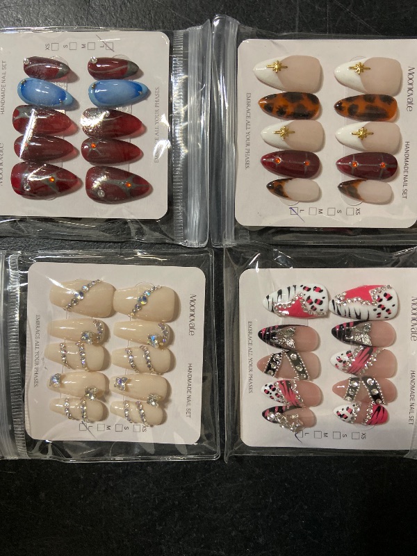 Photo 1 of Size L 4sets 40pcs almond shape Handmade Press-On Nails
