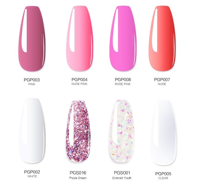 Photo 1 of Poly Nail Extension Gel Kit, Poly Gel Nail Kit With 8 Colors Poly Nail Gel Poly Gel Extension Gel Polish Set, DIY Manicure Set Nail Art Quick Build Nail Starter Kit