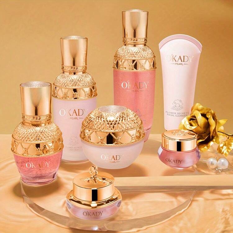 Photo 1 of OKADY Pearl Skin Tender Seven-Piece Set - Increase Skin Elasticity, Pearl | Lighten Skin Tone - Young Skin, Facial Skin Care, Day And Night Skin Care, Suitable For Dry - Combination Skin, The Best Choice For Gifts, Quality Texture Skin Care Gift Box44.00