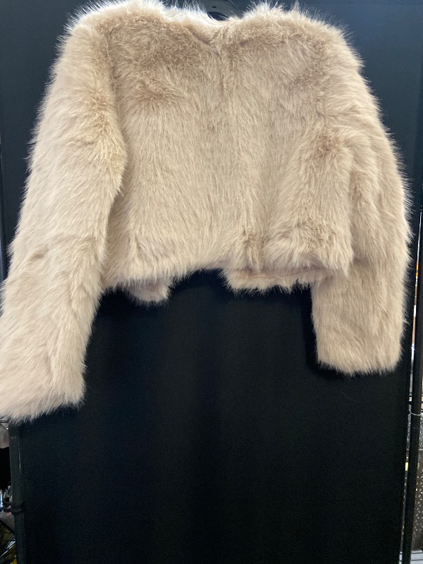 Photo 1 of Size M Size L 2pc set tan Cheetah Printed Faux Fur Bucket Hat and Fur-Free Fox and Mink (Faux Fur) Jacket