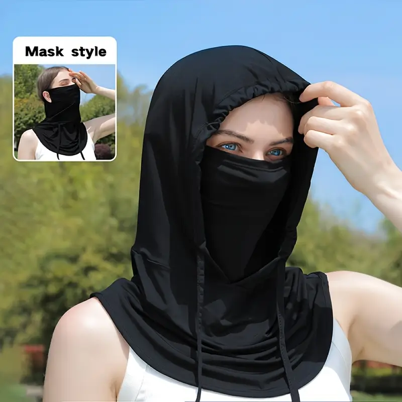 Photo 1 of Cooling Balaclava Face Mask - Breathable UV Sun Protection Full Head Mask with Drawstring Design Face Cover Hood for Men Women Fishing Outdoor