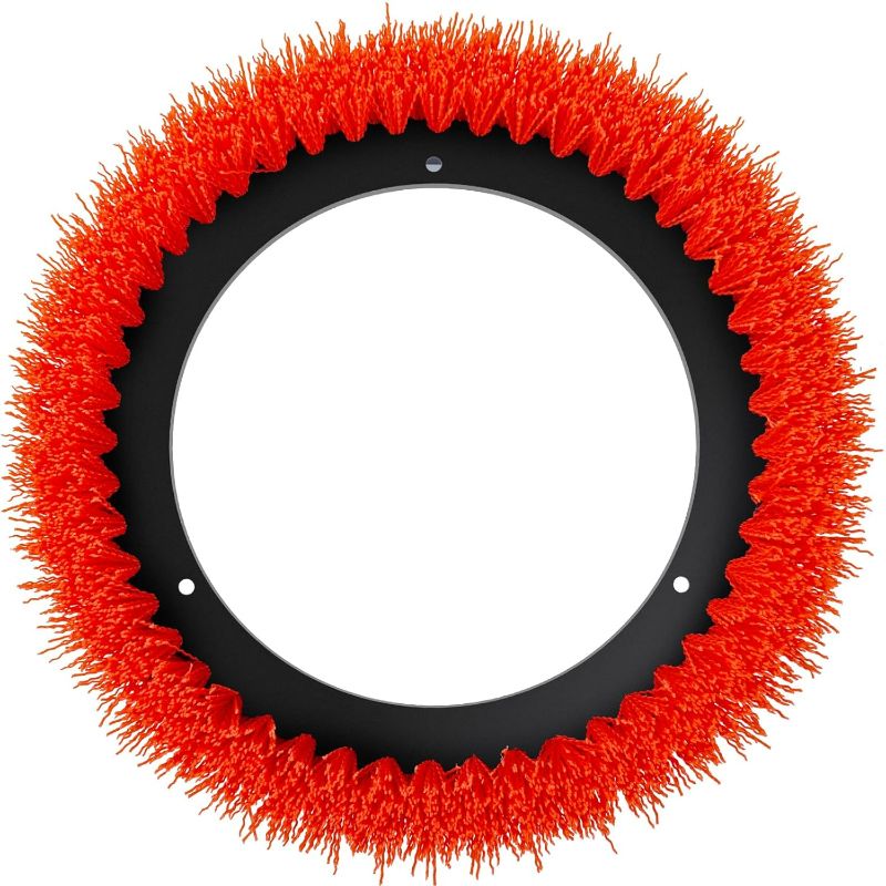 Photo 1 of Commercial Scrub Brush for Orbital Floor Scrubber, Compatible with Oreck Orbiter XL ORB550MC, Bissell BGEM9000, 12" Diameter, Heavy-Duty Brush, Orange