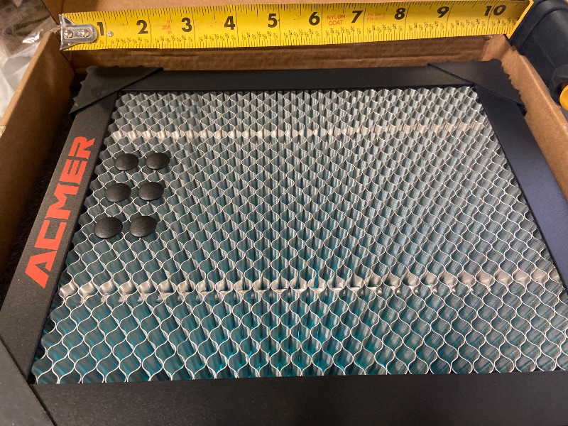 Photo 1 of ACMER Laser Engraver Honeycomb Panel Cutting Table with Protective Aluminum Backing Plate for Desktop Safety, Compatible with Diode, CO & Fiber Laser Engravers