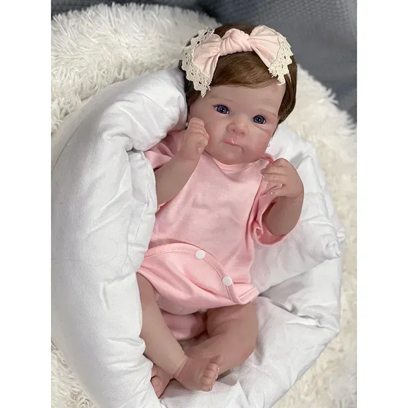 Photo 1 of Lifelike Reborn Baby Dolls Cheap 18 Inch Realistic Newborn Girl Dolls with Poseable Body Soft Weighted Real Life Looking Baby Doll Real Babies Reborn Doll with Toy Accessories Gift for Kids