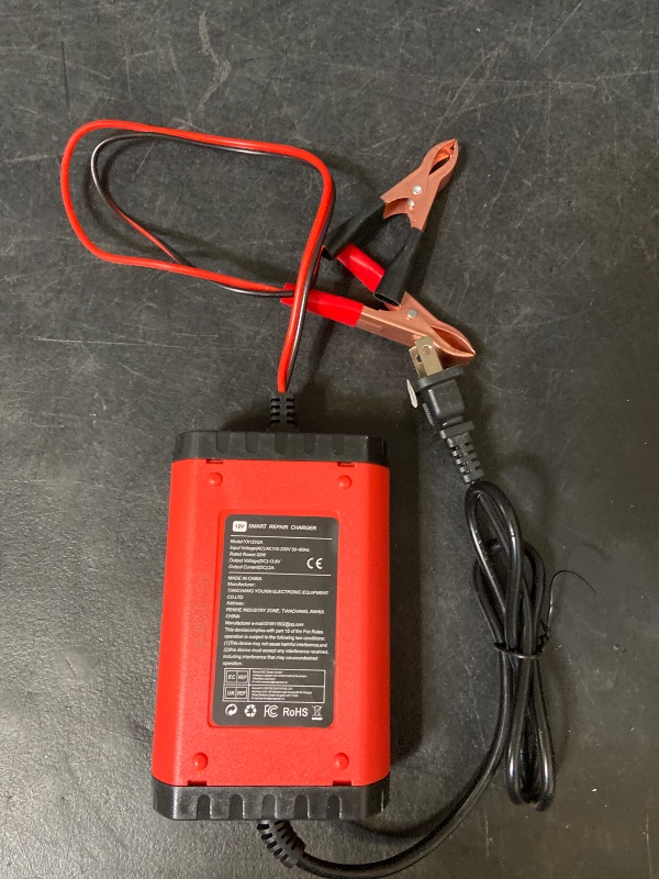 View 3 of 12v battery charger compatible for all 2ah-100ah batteries