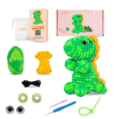 Photo 1 of DIY Yes.Sister Amigurumi Crochet Kit: Cute Dinosaur Pattern