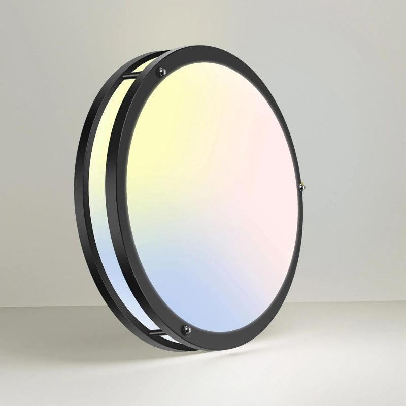 Photo 1 of 16Inch Black Flush Mount Ceiling Lights, 36W Dimmable LED Ceiling Light 3000K-6500K Adjustable, Large & Bright Light Fixture for Livingroom Bedroom Kitchen Diningroom -1Pack

