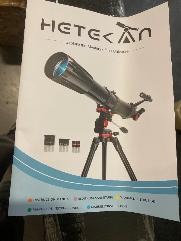 Photo 1 of 90mm Aperture Refractor Telescope for Adults and Beginners, 900mm Focal Length, 36X-450X Magnification with Stainless Steel Tripod, Phone Adapter and Carry Bag