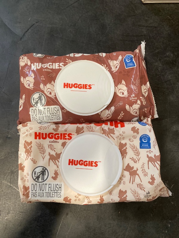 Photo 1 of Huggies Calm Baby Wipes, 2 Push Button Packs Unscented, 112 Count 