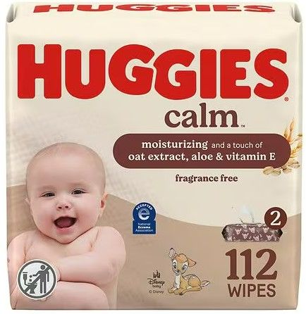 Photo 1 of Huggies Calm Baby Wipes, 2 Push Button Packs Unscented, 112 Count 