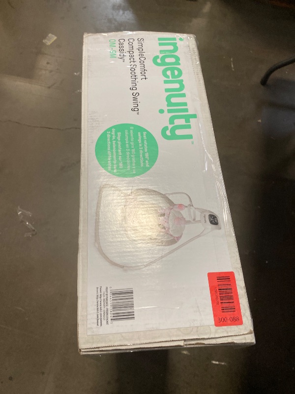 Photo 1 of Ingenuity SimpleComfort Lightweight Compact 6-Speed Multi-Direction Baby Swing, Vibrations & Nature Sounds, 0-9 Months 6-20 lbs (Pink Cassidy)