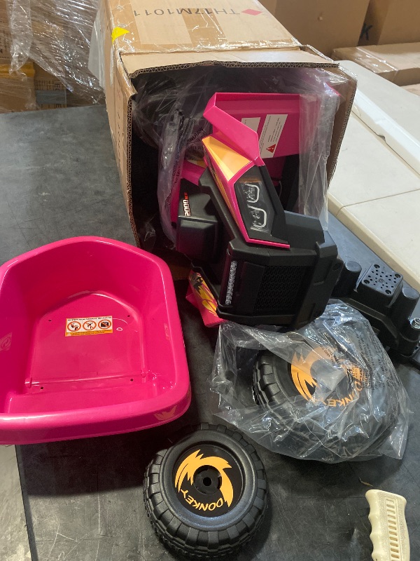Photo 1 of 6 Volt Kids Electric ATV Toddler Ride On Toy 4-Wheeler Quad Car with Trailer, Bluetooth and music, Pink