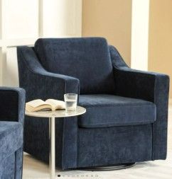Photo 1 of Sevra Modern Upholstered Swivel Armchair