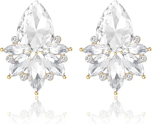 Photo 1 of Color: clear teardrop-gold
ATIMIGO Vintage Rhinestone Drop Earrings Elegant Crystal Cluster Art Deco Hypoallergenic Wedding Bridal Earrings for Women Brids Bridsmaids Prom Formal