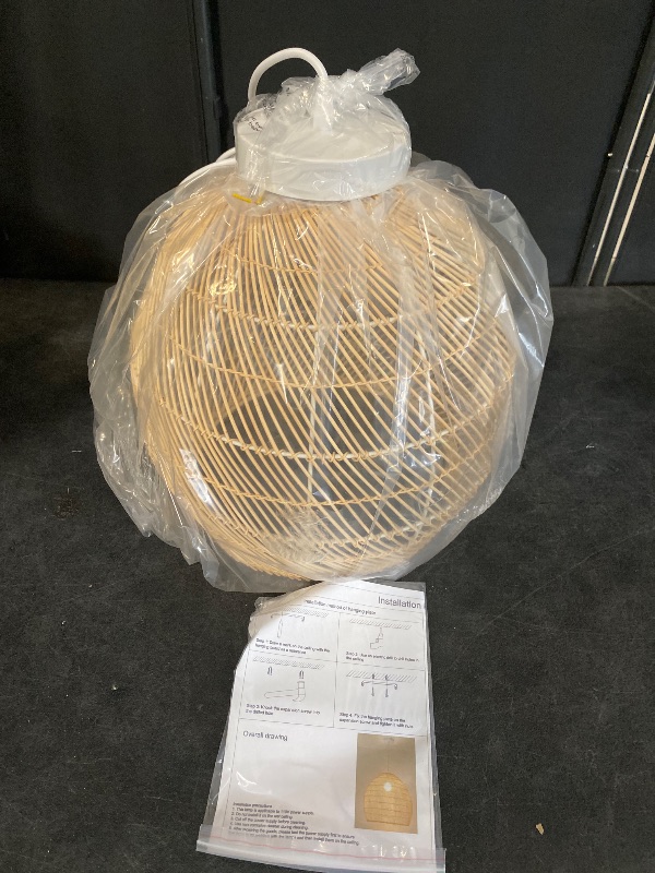 View 2 of 13.8" Rattan Pendant Light,Hand Woven Wicker Chandelier
Hand Woven Rattan Chandelier,13.8" Boho Wicker Hanging Light for Kitchen Island Dining Bedroom Living Room Restaurant
