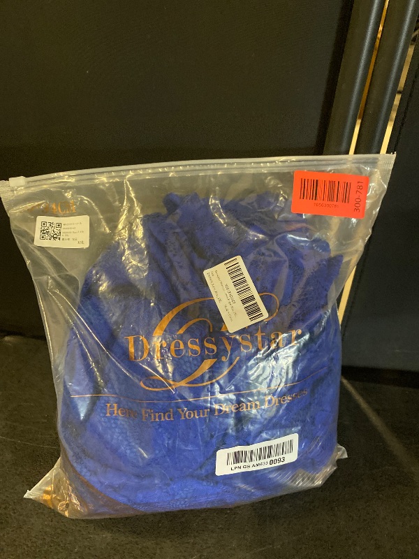 View 3 of Royal blue size XXL Dressystar Long Sleeves Lace A Line Formal Wedding Guest Dresses