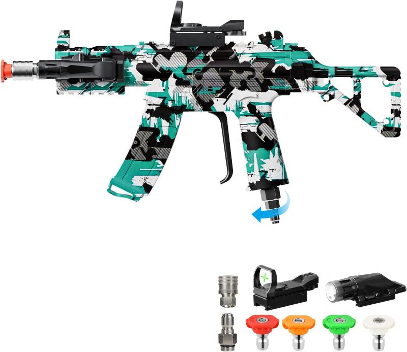 Photo 1 of MP5S Pressure Washer Gun with Swivel - 3000 PSI High Pressure Spray Gun with 3/8" Quick Connect Plug Inlet, Foam Cannon Compatible Power Washer Handle for Car, Home & Outdoor Cleaning (Cyan)