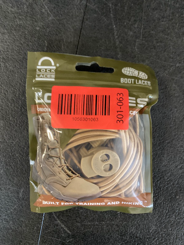View 3 of tan Lock Laces for Boots (1 Pair) Premium Heavy Duty Elastic No Tie Boot Laces for Boots and Shoes