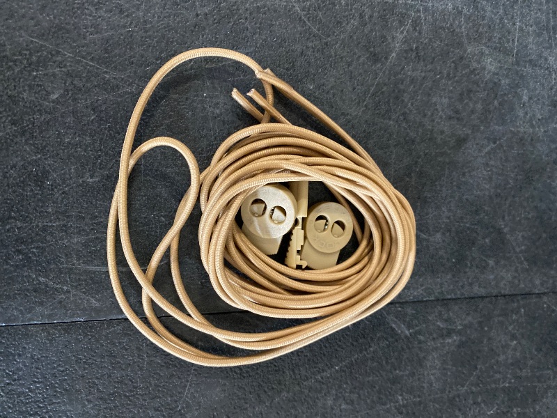 View 2 of tan Lock Laces for Boots (1 Pair) Premium Heavy Duty Elastic No Tie Boot Laces for Boots and Shoes