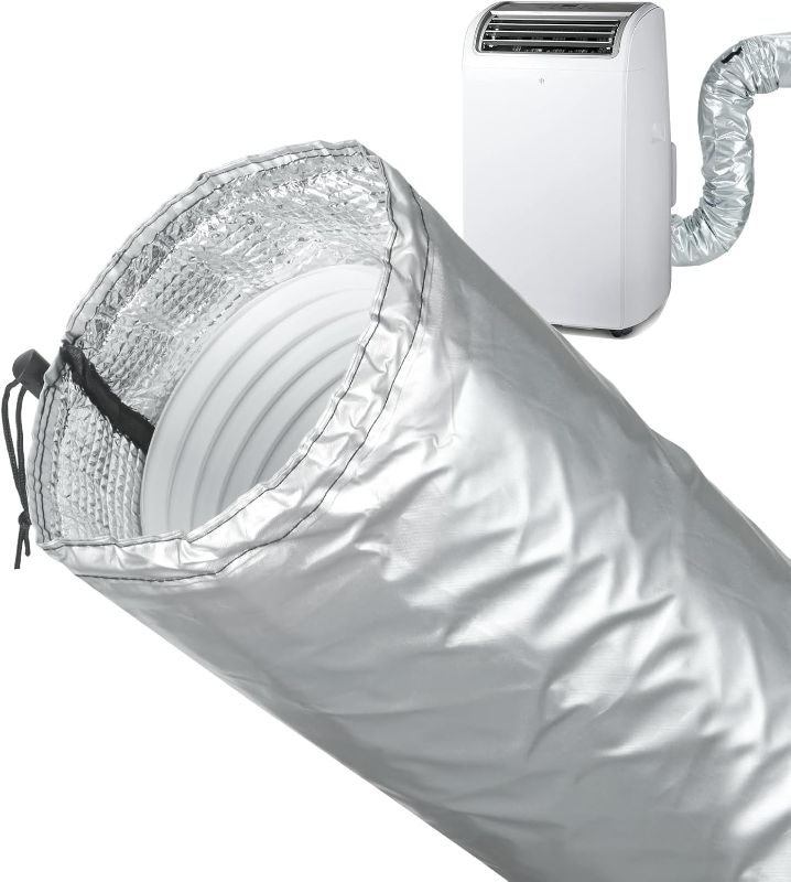 Photo 1 of Color: Light Gray-1Pcs; Portable AC Hose Insulation Sleeve, Air Conditioner Hose Cover Wrap for 5" & 5.9" Diameter Exhaust Hose, AC Duct Vent Cover Sleeve with Upgrade Heat Insulation Material,One Step Install