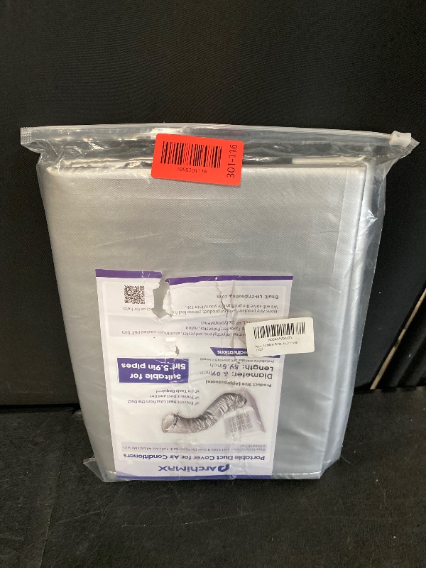 View 3 of Color: Light Gray-1Pcs; Portable AC Hose Insulation Sleeve, Air Conditioner Hose Cover Wrap for 5" & 5.9" Diameter Exhaust Hose, AC Duct Vent Cover Sleeve with Upgrade Heat Insulation Material,One Step Install