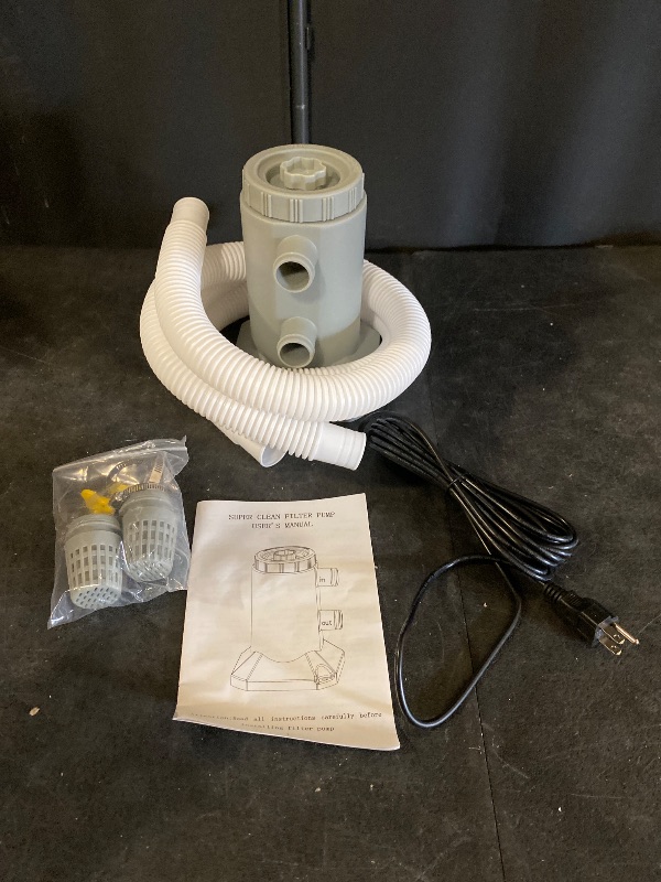 View 2 of Small Pool Pump and Filter Kit, Powerful 530 GHP Above Ground Pool Filter Pump Quickly and Cleanliness of Your Pool Water, Pool Pumps for Above Ground Pools (Gray 530GHP)