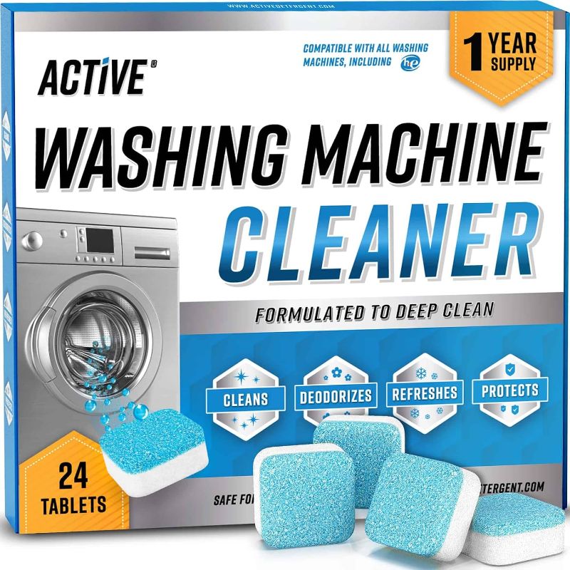 Photo 1 of Washing Machine Cleaner Descaler 24 Pack - Deep Cleaning Tablets For HE Front Loader & Top Load Washer, Septic Safe Eco-Friendly Deodorizer, Clean Inside Drum and Laundry Tub Seal - 12 Month Supply