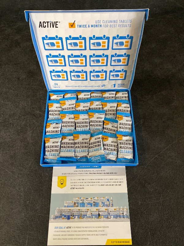 View 2 of Washing Machine Cleaner Descaler 24 Pack - Deep Cleaning Tablets For HE Front Loader & Top Load Washer, Septic Safe Eco-Friendly Deodorizer, Clean Inside Drum and Laundry Tub Seal - 12 Month Supply