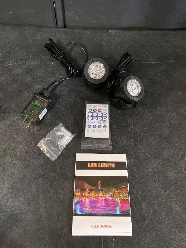 View 2 of RGB Underwater Pond Lights, Super Bright LED Submersible Fountain Lights Colored Landscape Spotlights, Bluetooth APP Control IP68 Waterproof for Fish Aquarium Tank Garden Yard Pool (Set of 2)